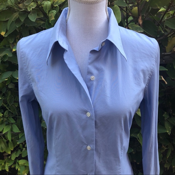 Ann Taylor Blue Classic Button Down Shirt M - Picture 2 of 5